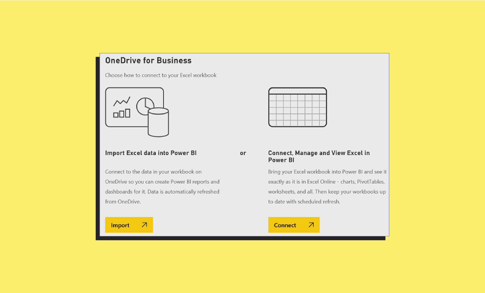 Import and connect from Excel to Power BI