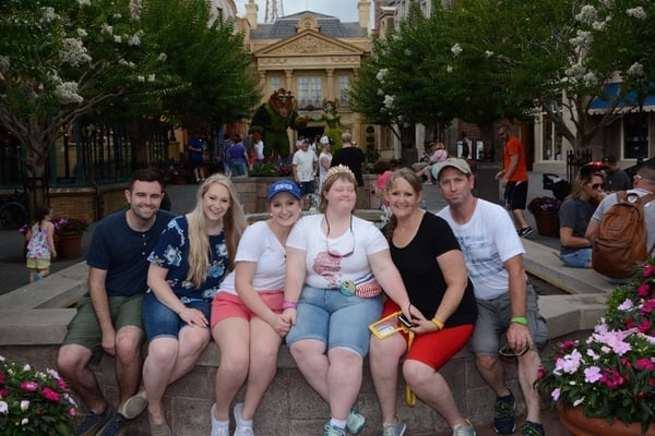 Princess Sarah, Rebecca, and their family at Disney World