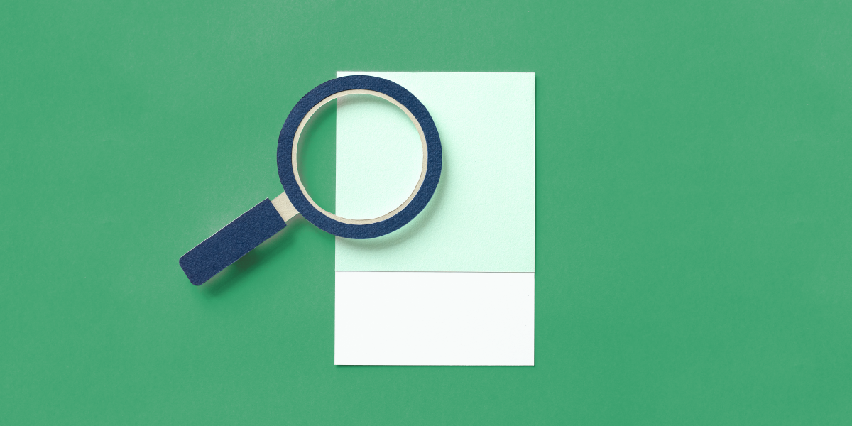 Image of a magnifying glass made out of paper